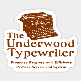 Old Ad Underwood Manual Typewriter Vintage Brown Sticker